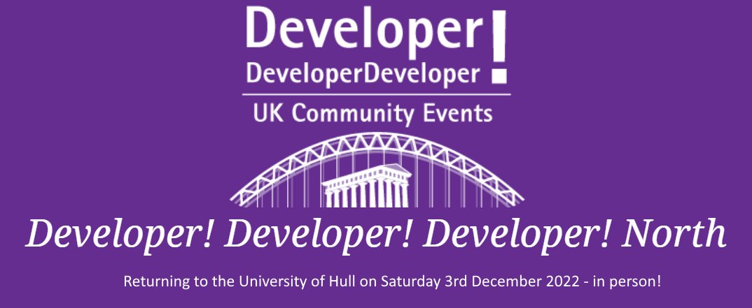 DDD North log with &lsquo;Returning to the University of Hull on Saturday 3rd December 2022 - in person!&rsquo;